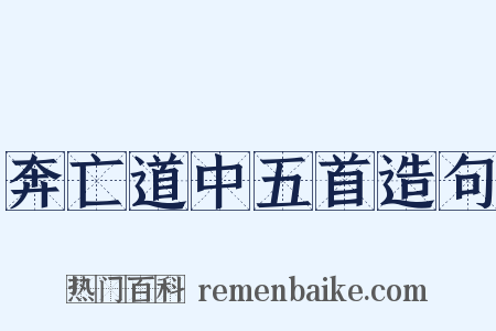 奔亡道中五首造句是什么意思的图片
